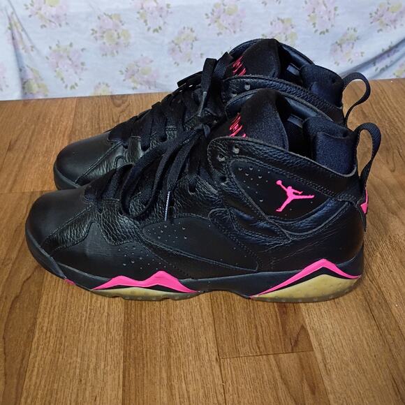 RARE 2017 Nike Air Jordan 7 Men\'s Retro High Top Black Pink 442960-018  SZ 7.5 Y main image 7